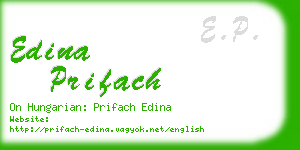 edina prifach business card